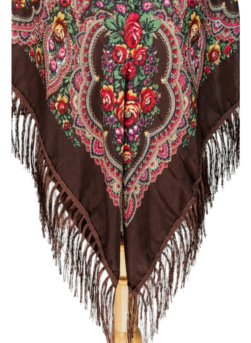 Bidani Amber Floral Folk Shawl – Pavlovo Style